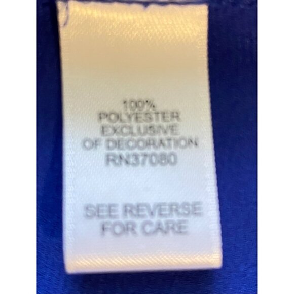 Cato Women’s Long Line Blouse M Blue Pullover Tunic Top Office Lagenlook Vibrant - Picture 4 of 13